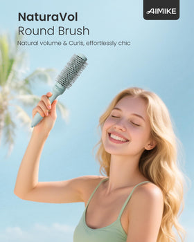 AIMIKE NaturaVol Round Brush 1.3 inch showing barrel size