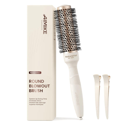 AIMIKE NaturaVol Round Brush front view with 1.3-inch barrel