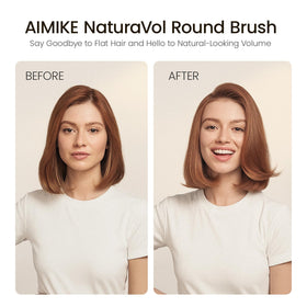 AIMIKE NaturaVol Round Brush showing ergonomic handle