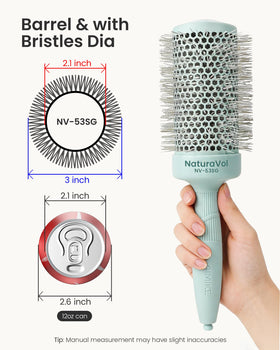 AIMIKE NaturaVol Round Brush showing ergonomic handle design