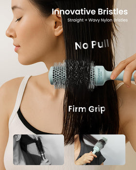 AIMIKE NaturaVol Round Hair Brush 1.7 Inch with sectioning pin