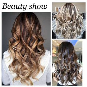 Aimin Hair curlers in use on long hair, creating curls