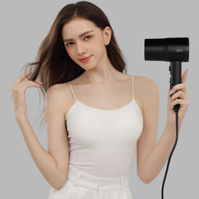 Aina Diffuser Hair Dryer showing heat and speed settings