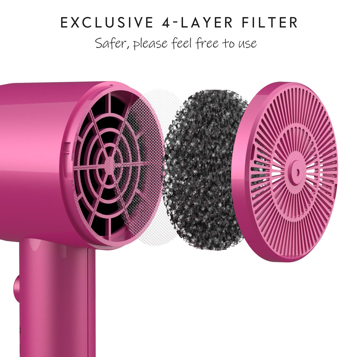 Aina Diffuser Hair Dryer side view showing controls