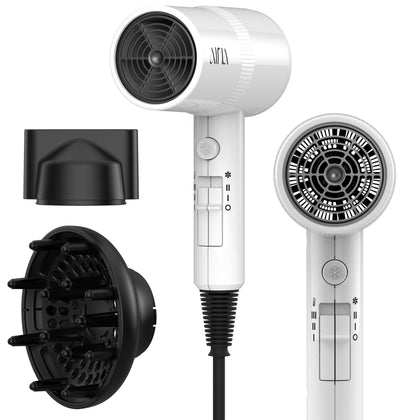 Aina Diffuser Hair Dryer white model front view