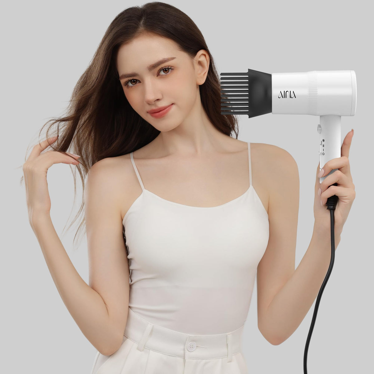 Aina Hair Dryer accessories including concentrator and diffuser