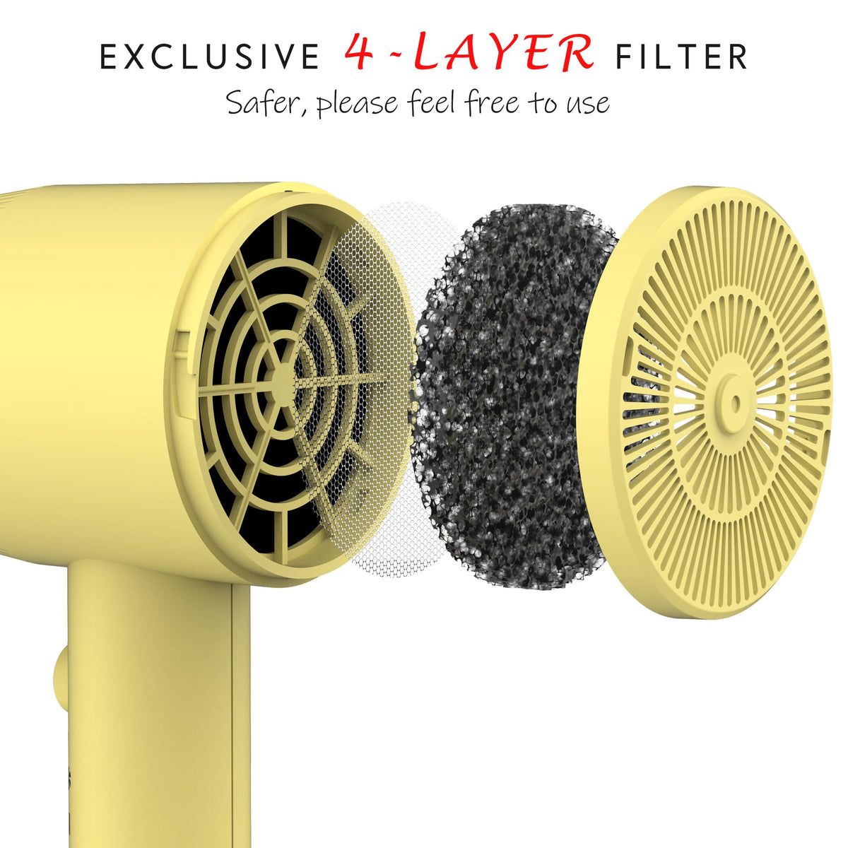 Aina Hair Dryer side view showing concentrator nozzle