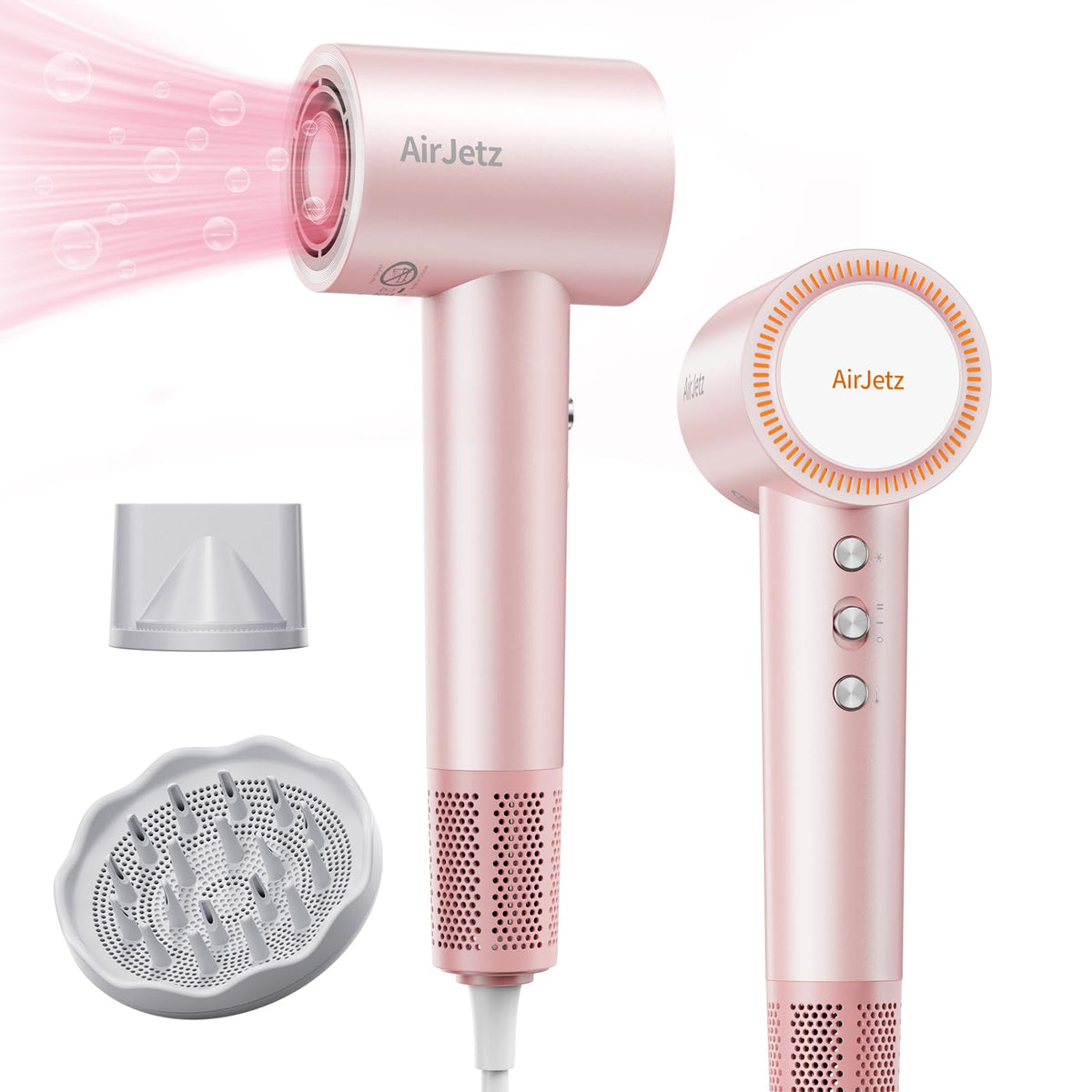 AirJetz Hair Dryer front view in pink
