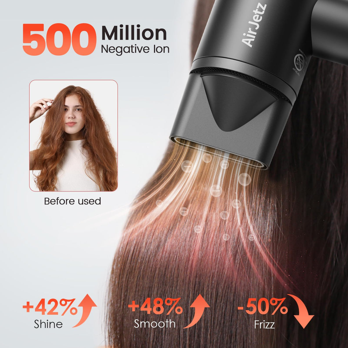 AirJetz Hair Dryer side view highlighting lightweight design