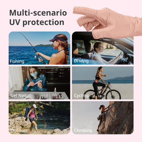 AIRSEE Anti UV Gloves in use while cycling outdoors