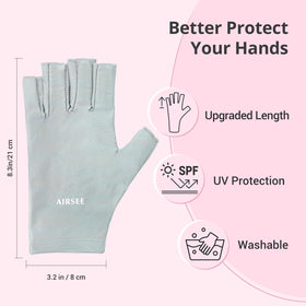 AIRSEE UV Gloves folded to fit fingers, close-up