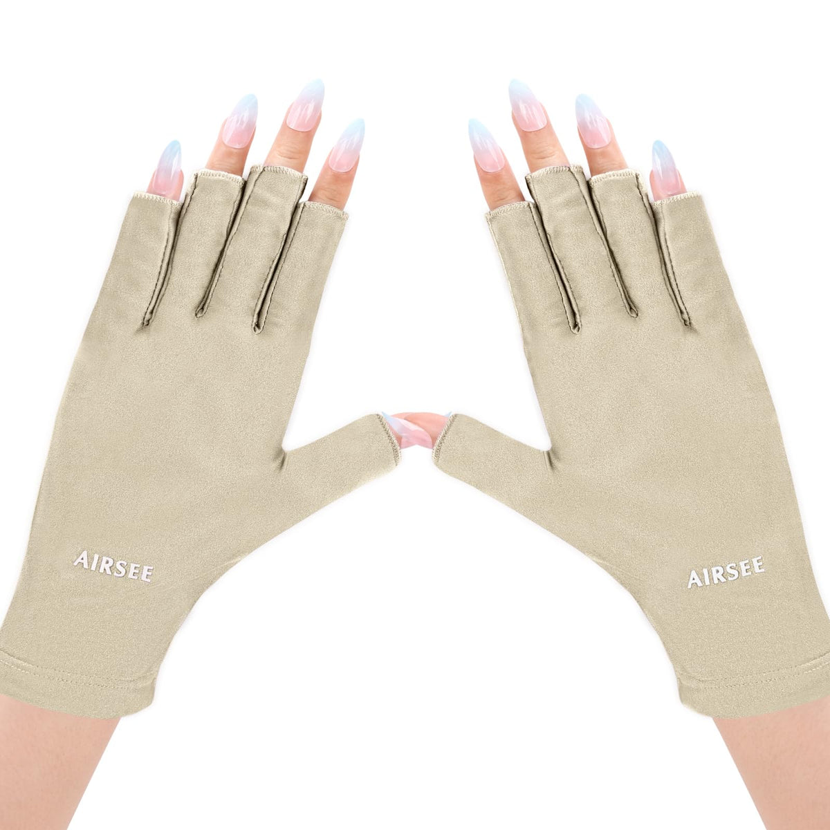 AIRSEE UV gloves front view in nude colour