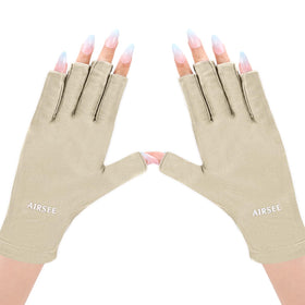 AIRSEE UV gloves front view in nude colour