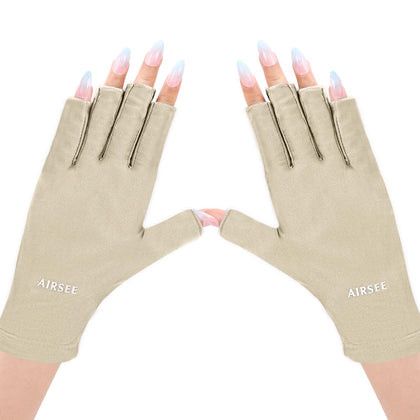 AIRSEE UV gloves front view in nude colour