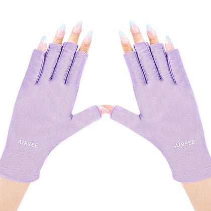AIRSEE UV gloves front view in purple