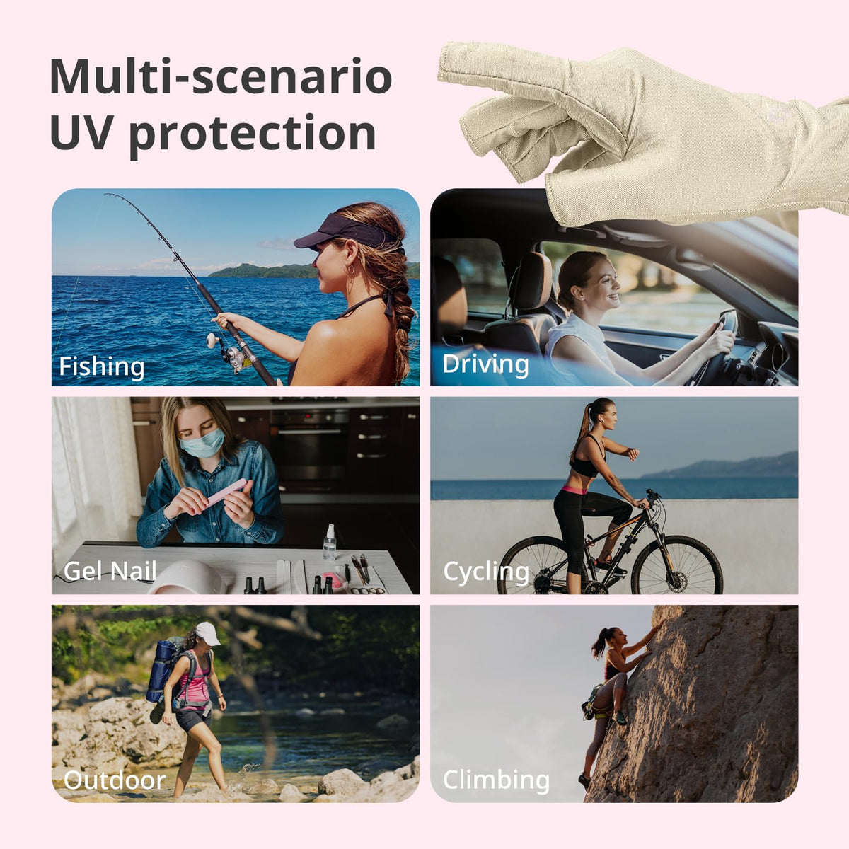 AIRSEE UV gloves in use during outdoor activities
