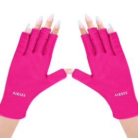 AIRSEE UV Protection Gloves front view in rose red