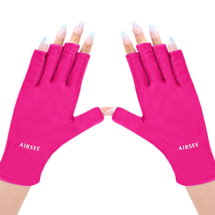 AIRSEE UV Protection Gloves front view in rose red