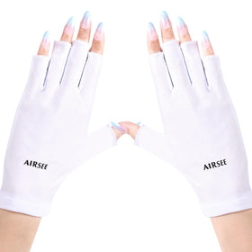 AIRSEE UV Protection Gloves front view in white