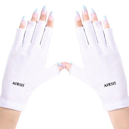 AIRSEE UV Protection Gloves front view in white