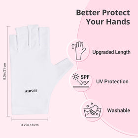 AIRSEE UV Protection Gloves in use during a manicure