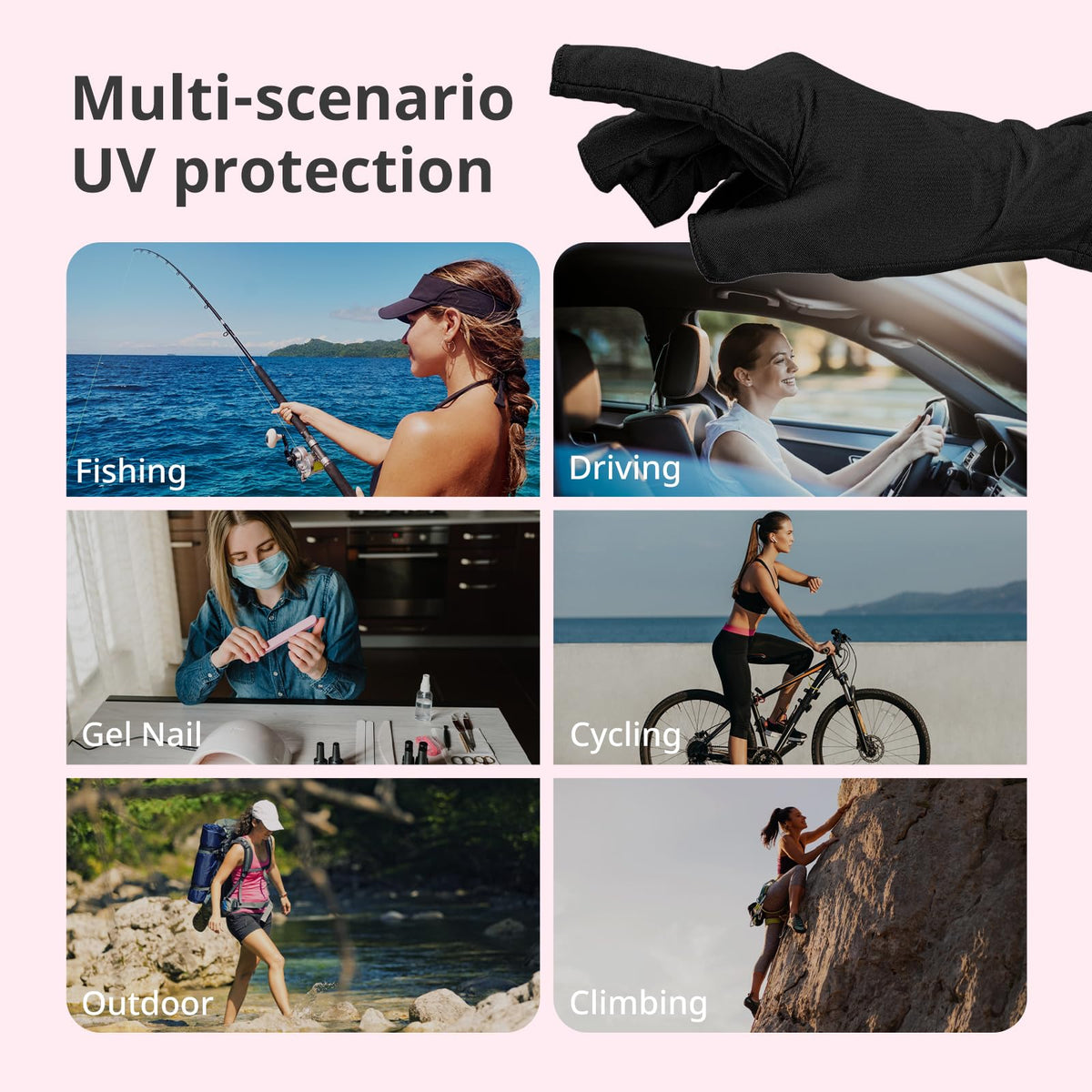 AIRSEE UV Protection Gloves packaging display