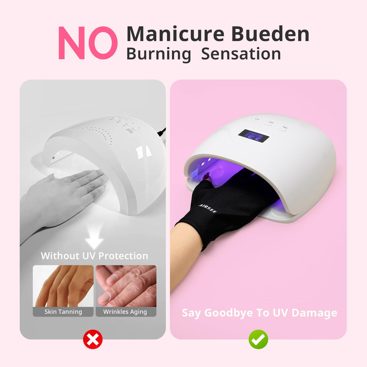 AIRSEE UV Protection Gloves side view highlighting fabric texture