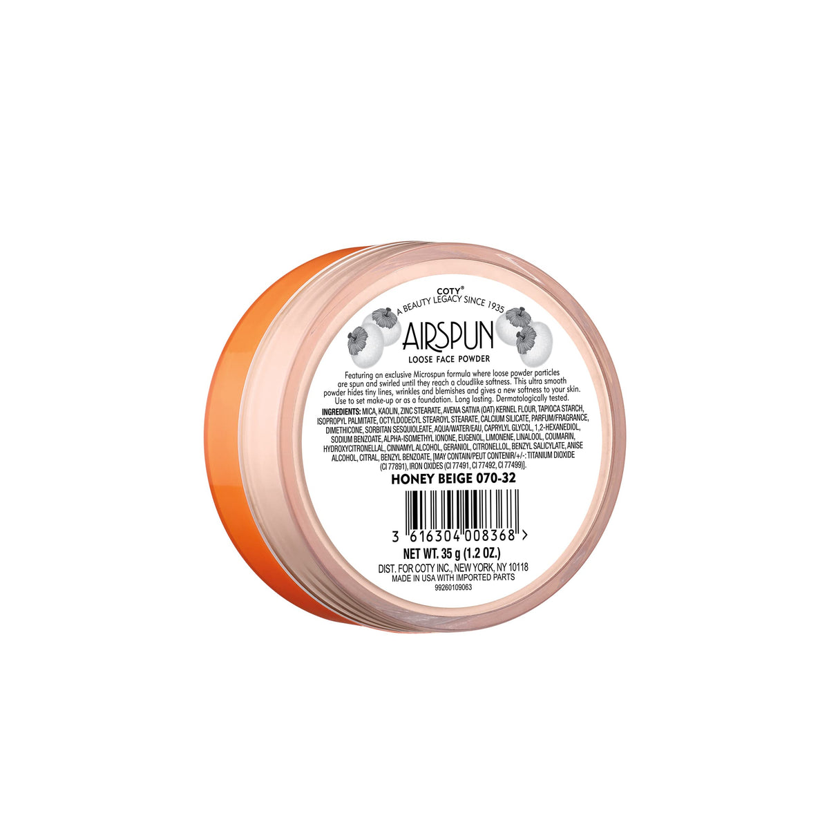 Airspun Loose Powder Honey Beige 2pk back view