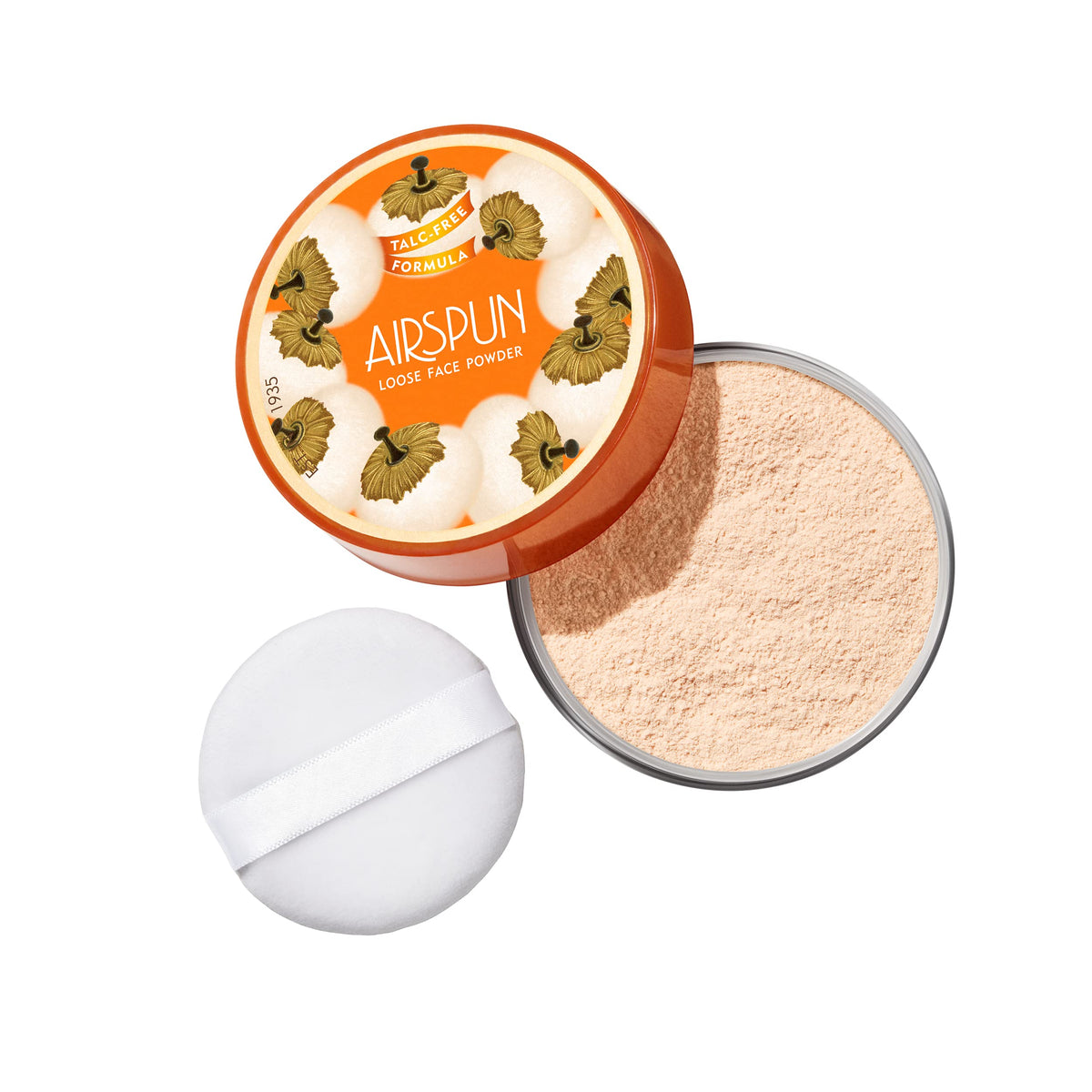 Airspun Loose Powder packaging with product details
