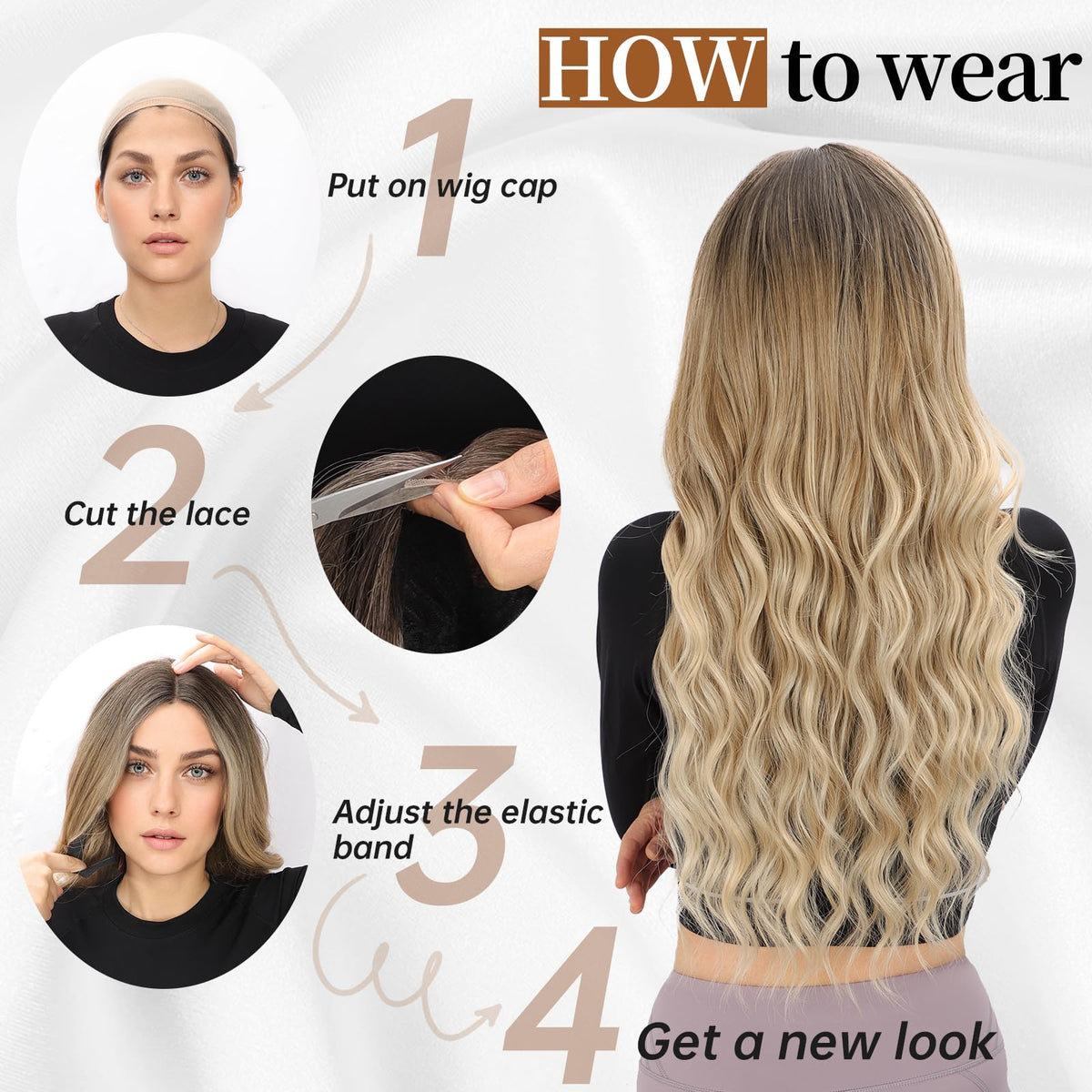 AISI HAIR Ash Blonde Balayage Wig close-up of hair texture