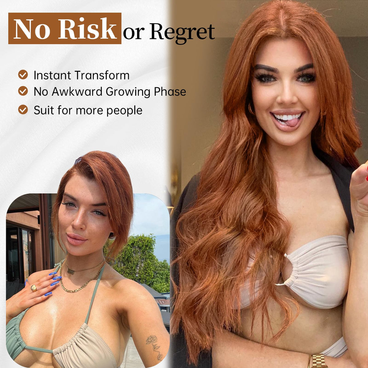 AISI HAIR auburn wig displayed on a mannequin