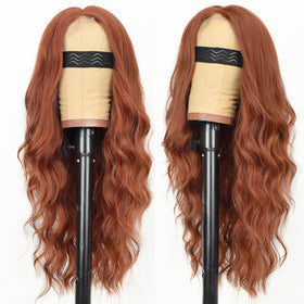 AISI HAIR auburn wig side view showing lace hairline
