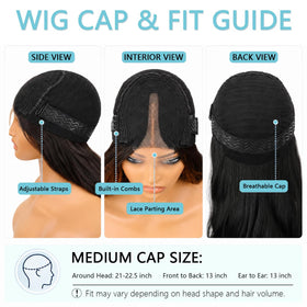AISI HAIR Black Wig 26-Inch packaging front view