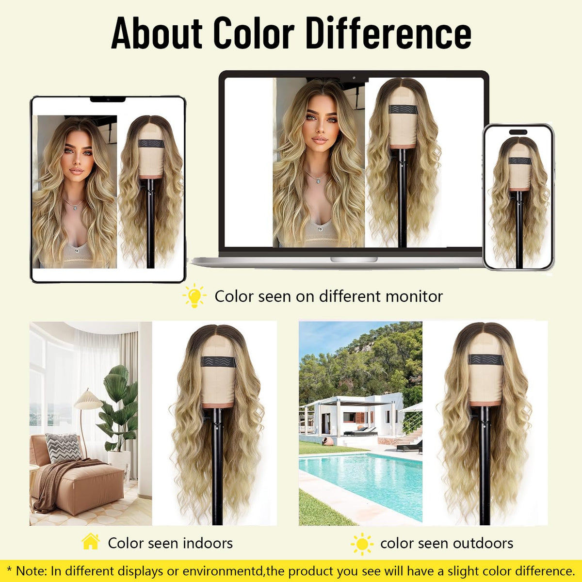 AISI HAIR blonde wig close-up of hair texture