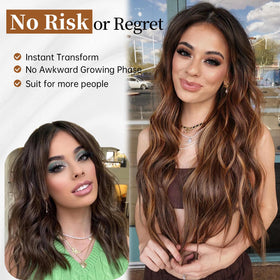 AISI HAIR Brown Highlight Wig on mannequin for styling demonstration