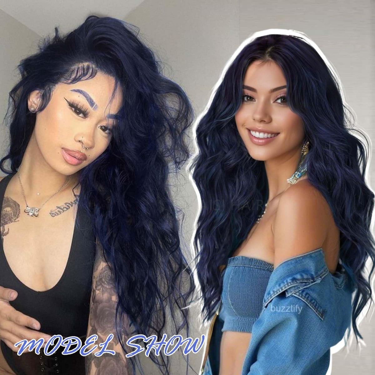 AISI HAIR Dark Blue Wig packaging display