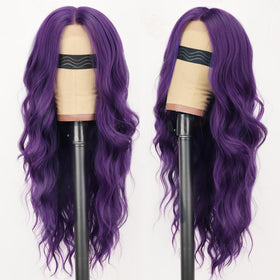AISI HAIR Dark Purple Wig side view highlighting lace hairline