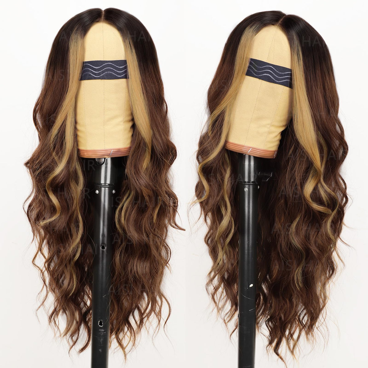 AISI HAIR Ombre Brown Wig side view highlighting lace hairline
