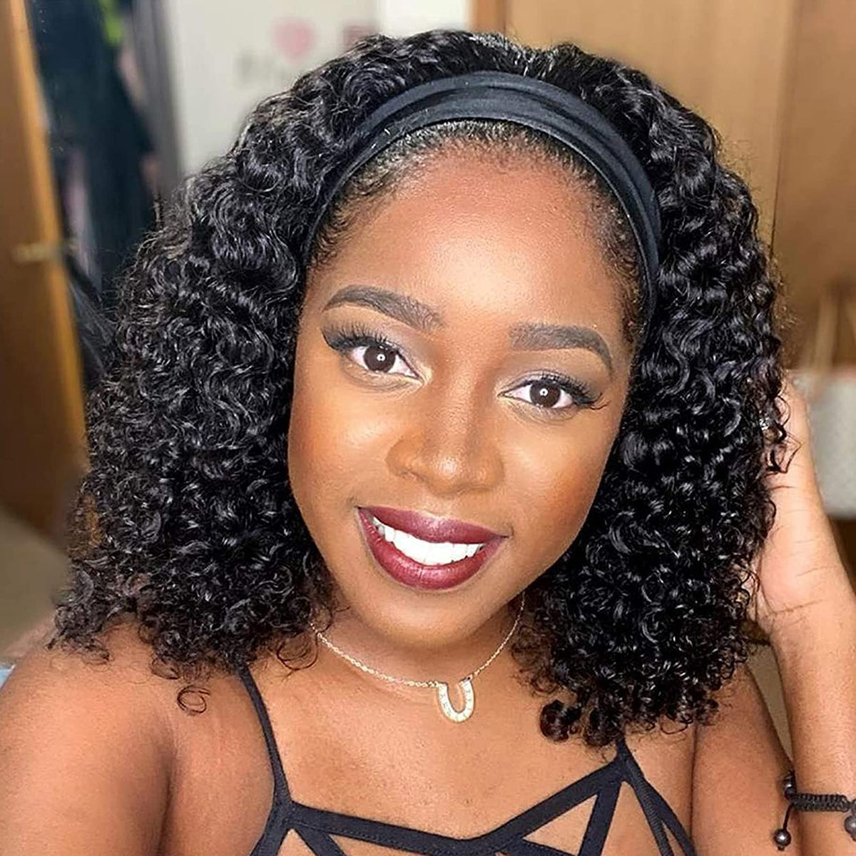 Aiterina Headband Wig Deep Wave 12 Inch side view