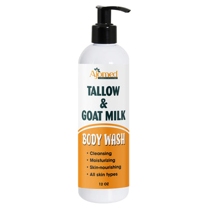 AJOMED COSMETICS Tallow & Goat Milk Body Wash bottle front view