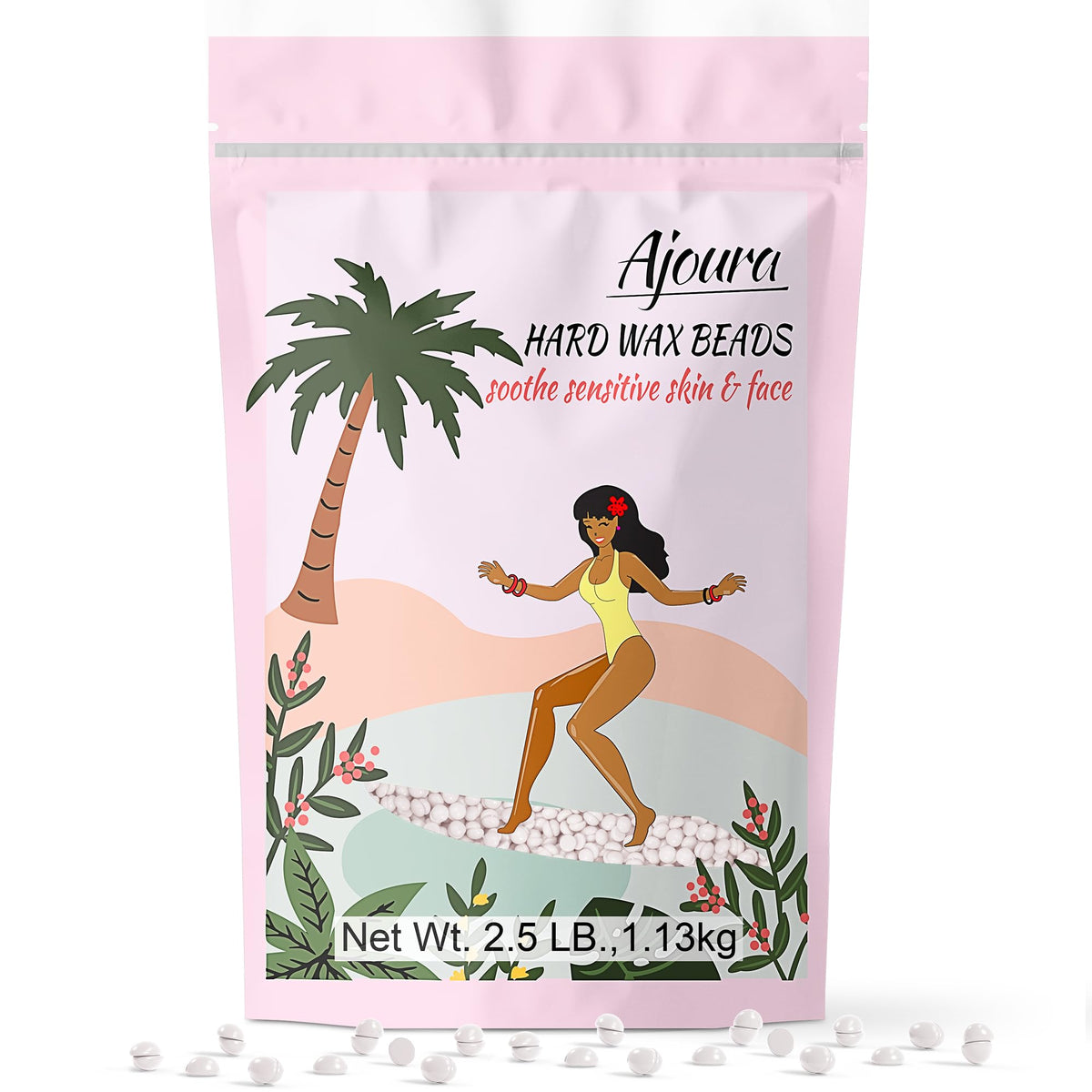Ajoura 2.5 lb unscented hard wax beads package front view