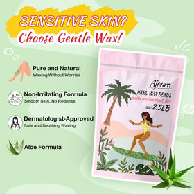 Ajoura Aloe Hard Wax Beads displayed with smooth skin