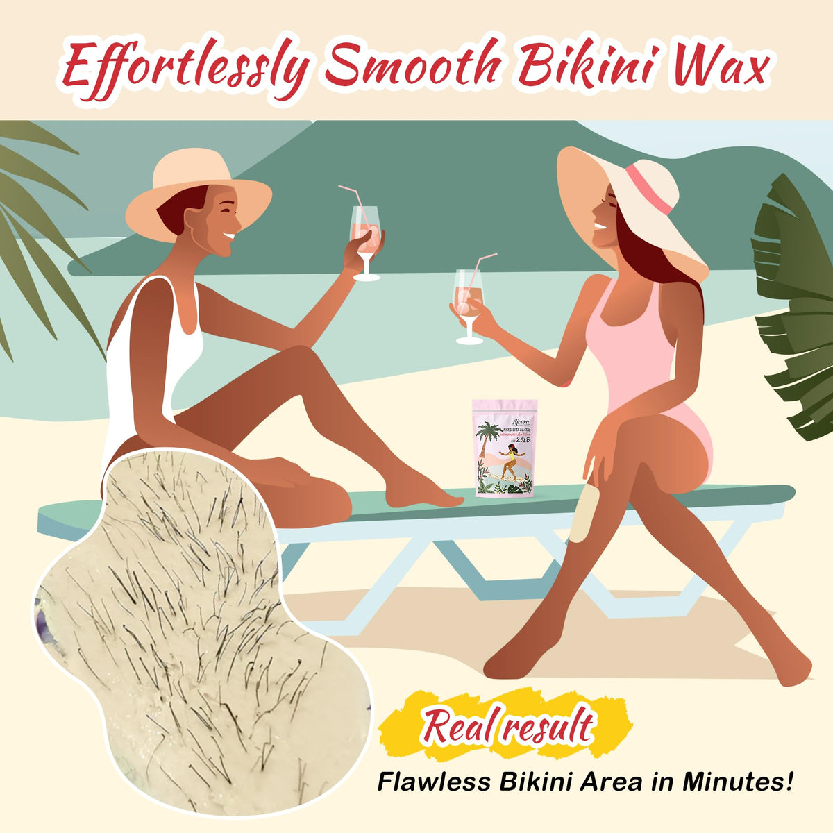 Ajoura hard wax beads with natural coconut oil ingredients
