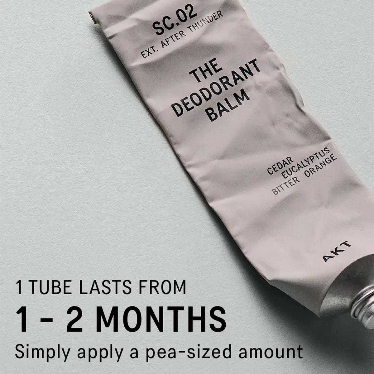 AKT Deodorant Balm SC.02 After Thunder application on skin