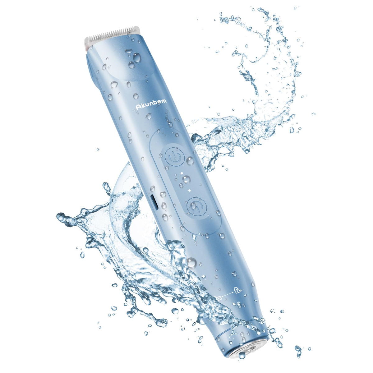 Akunbem Bikini Trimmer in hand demonstrating portability