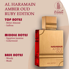 Al Haramain Amber Oud Ruby Eau De Parfum close-up of bottle