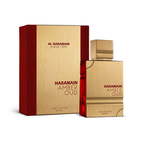 Al Haramain Amber Oud Ruby Edition Eau De Parfum label close-up