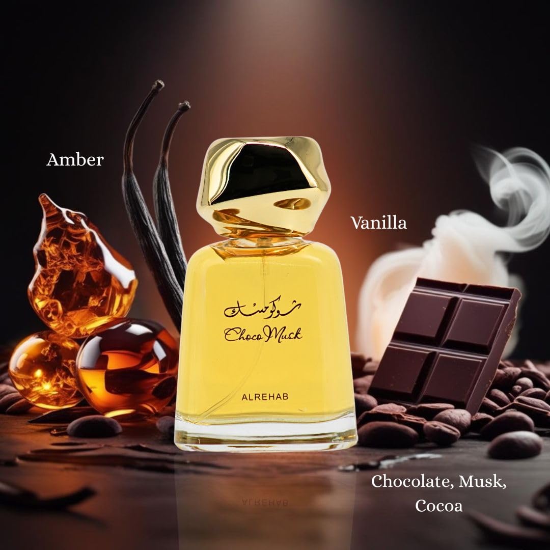 Al-Rehab Choco Musk Eau de Parfum 100ml bottle side view
