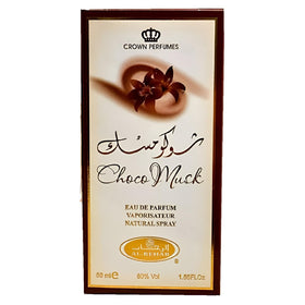 Al-Rehab Choco Musk Eau De Parfum Spray packaging display