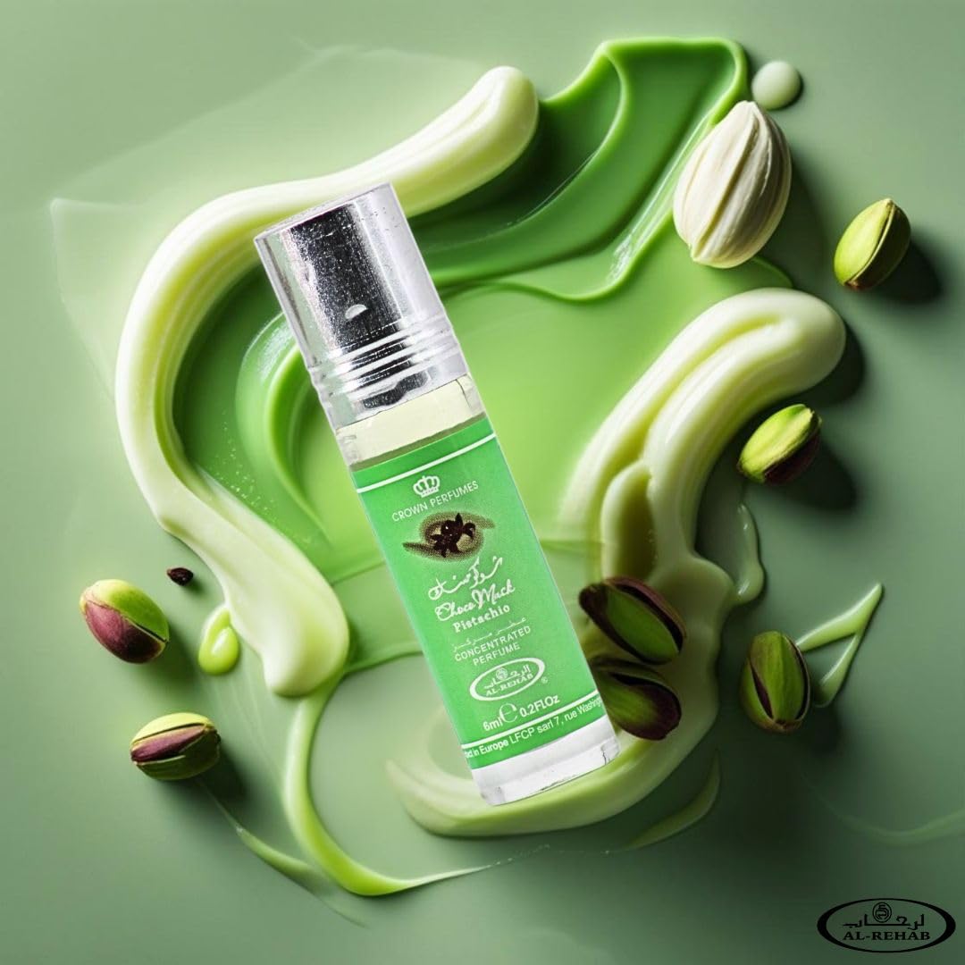 Al-Rehab Choco Musk Pistachio Perfume Oil Roll-On 6ml lifestyle scene